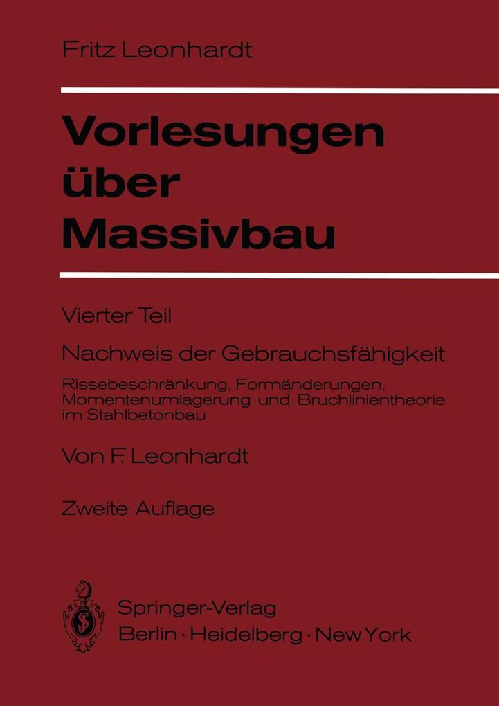 Produktbild: Vorlesungen über Massivbau | F. Leonhardt