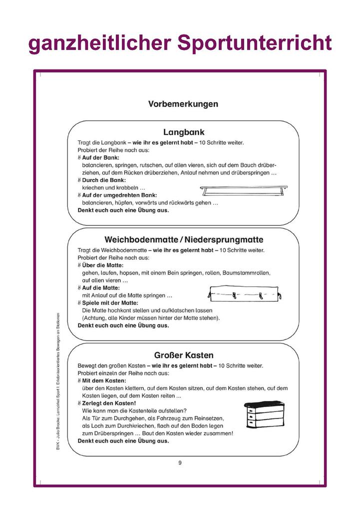 Weitere Ansicht: Lernzirkel Sport I: Erlebnisorientiertes Bewegen an Stationen | Julia Bracke
