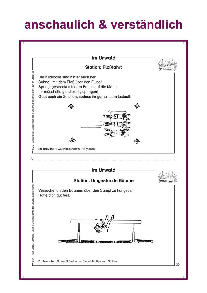 Weitere Ansicht: Lernzirkel Sport I: Erlebnisorientiertes Bewegen an Stationen | Julia Bracke