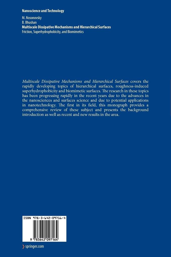 Weitere Ansicht: Multiscale Dissipative Mechanisms and Hierarchical Surfaces | Bharat Bhushan, Michael Nosonovsky
