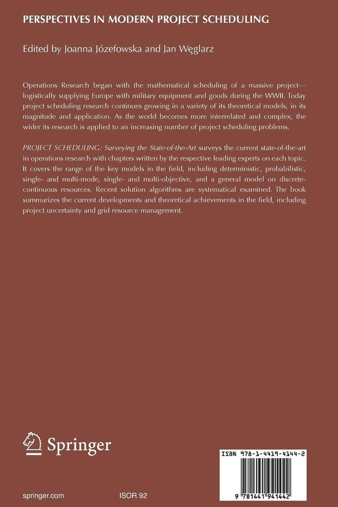 Weitere Ansicht: Perspectives in Modern Project Scheduling