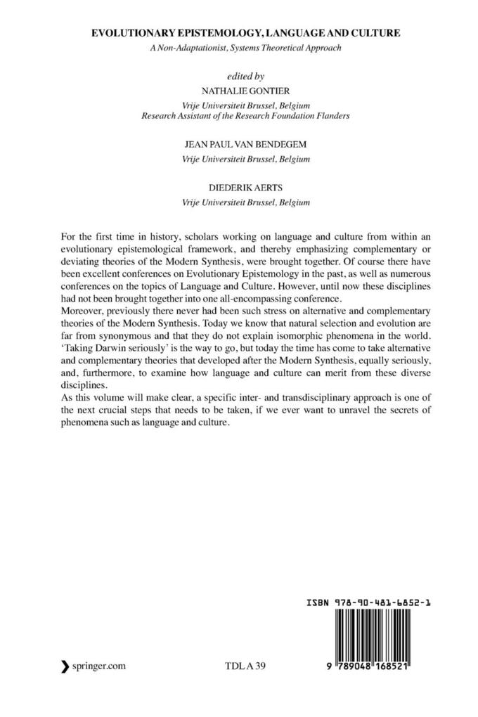Weitere Ansicht: Evolutionary Epistemology, Language and Culture
