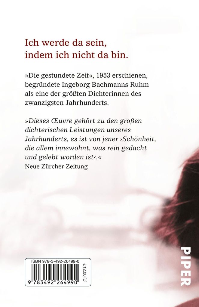 Weitere Ansicht: Die gestundete Zeit | Ingeborg Bachmann
