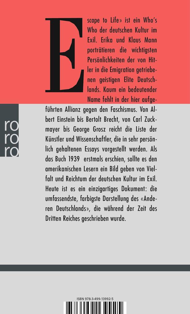 Weitere Ansicht: Escape to Life | Erika Mann, Klaus Mann