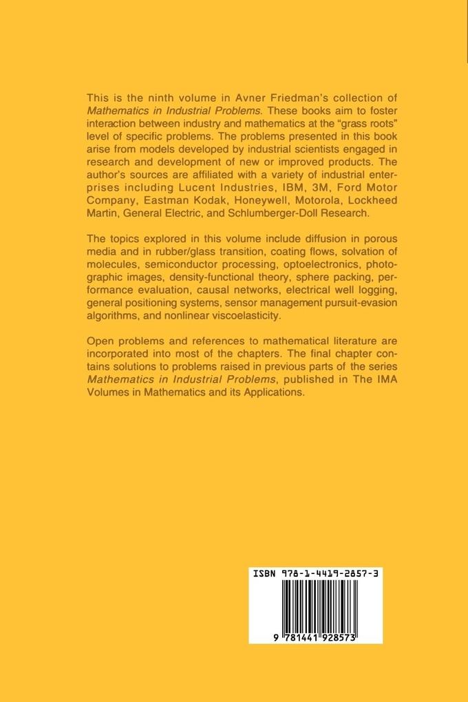 Weitere Ansicht: Mathematics in Industrial Problems