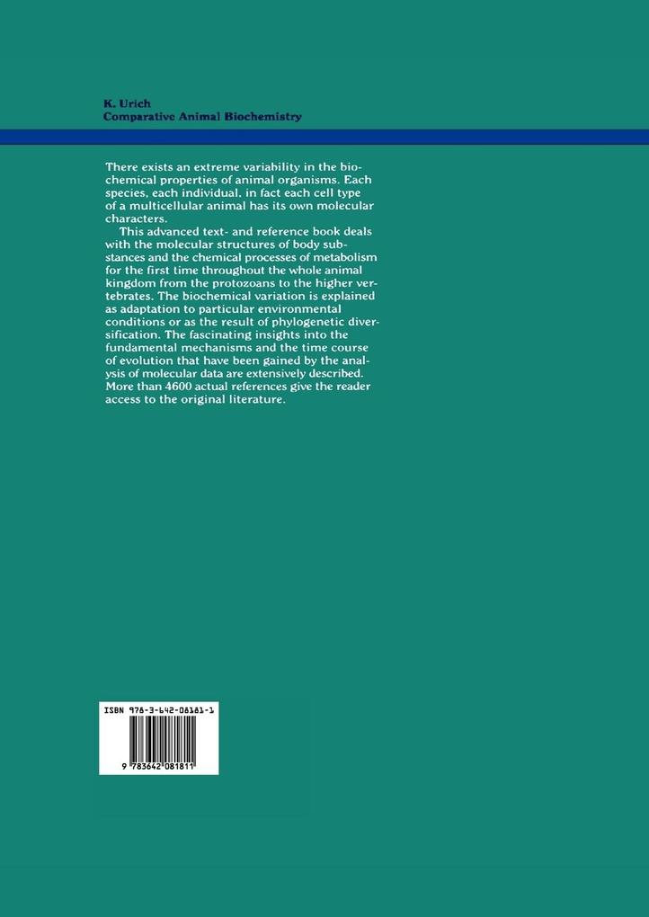 Weitere Ansicht: Comparative Animal Biochemistry | Klaus Urich