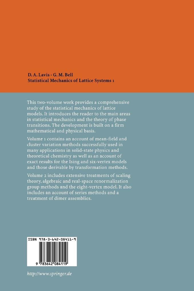 Weitere Ansicht: Statistical Mechanics of Lattice Systems | George M. Bell, David Lavis