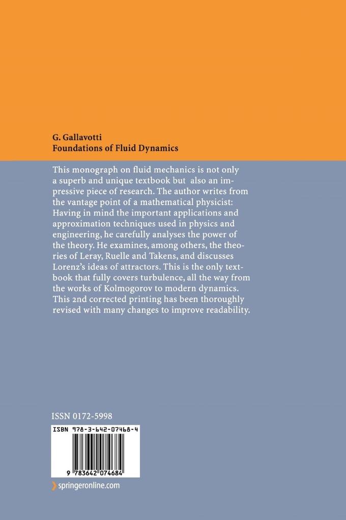 Weitere Ansicht: Foundations of Fluid Dynamics | Giovanni Gallavotti