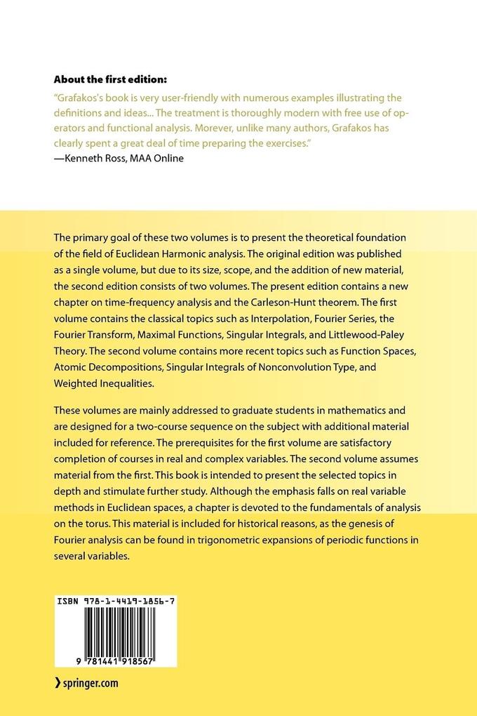 Weitere Ansicht: Modern Fourier Analysis | Loukas Grafakos