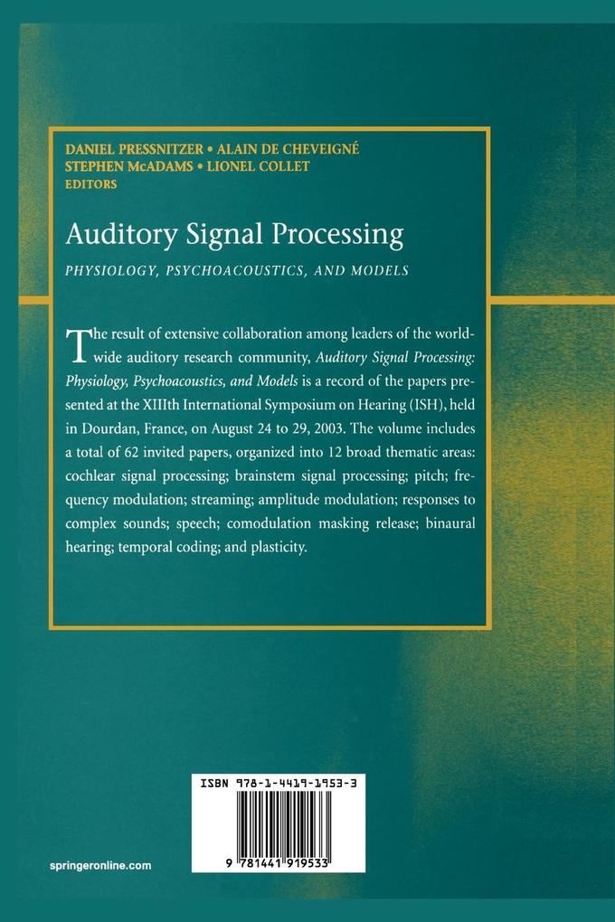 Weitere Ansicht: Auditory Signal Processing