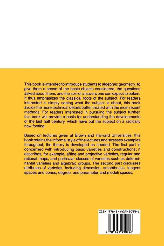 Weitere Ansicht: Algebraic Geometry | Joe Harris