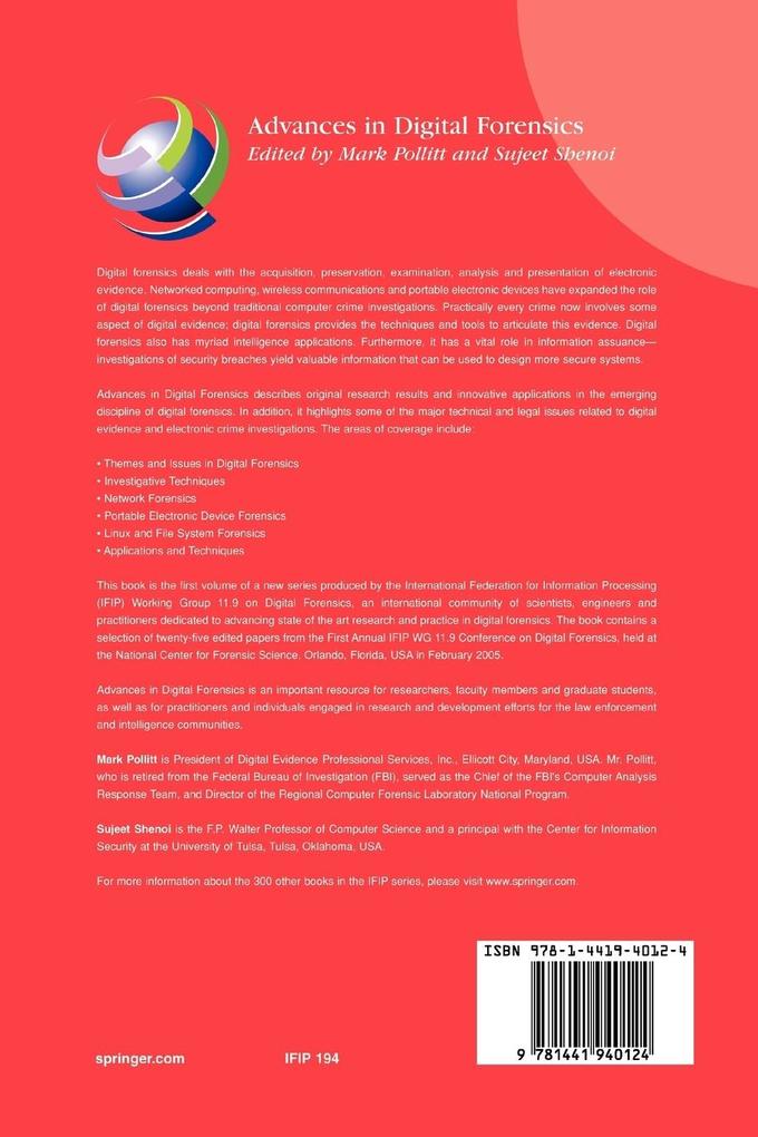 Weitere Ansicht: Advances in Digital Forensics