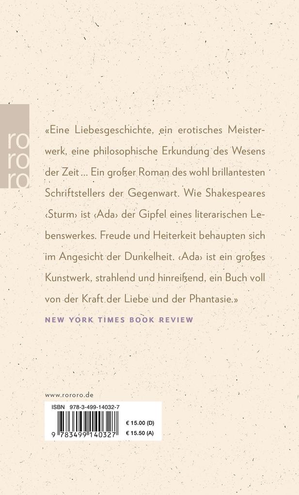 Weitere Ansicht: Ada oder Das Verlangen | Vladimir Nabokov