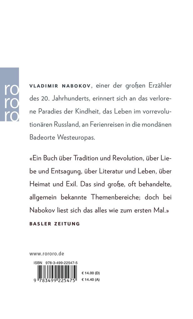 Weitere Ansicht: Erinnerung, sprich | Vladimir Nabokov