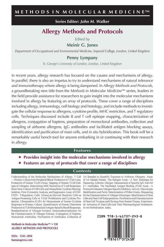Weitere Ansicht: Allergy Methods and Protocols