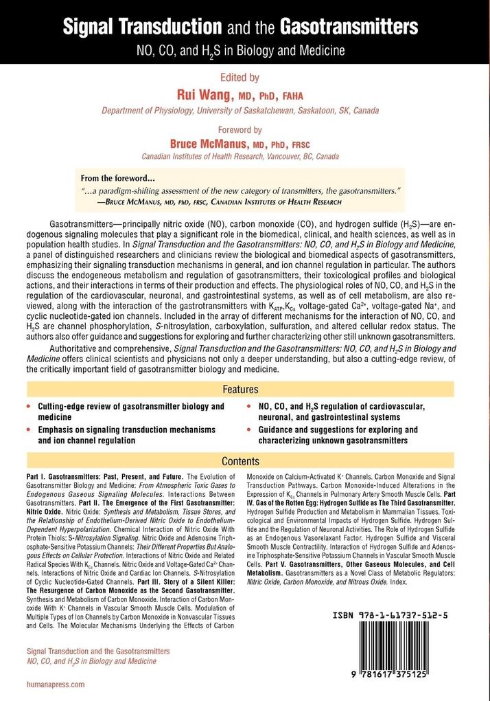 Weitere Ansicht: Signal Transduction and the Gasotransmitters