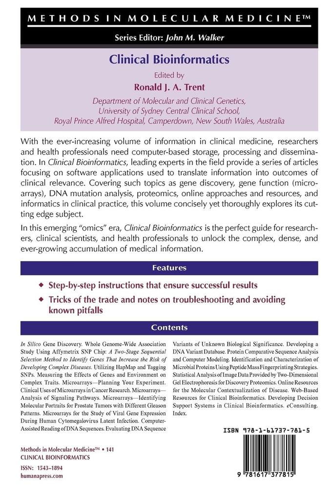 Weitere Ansicht: Clinical Bioinformatics