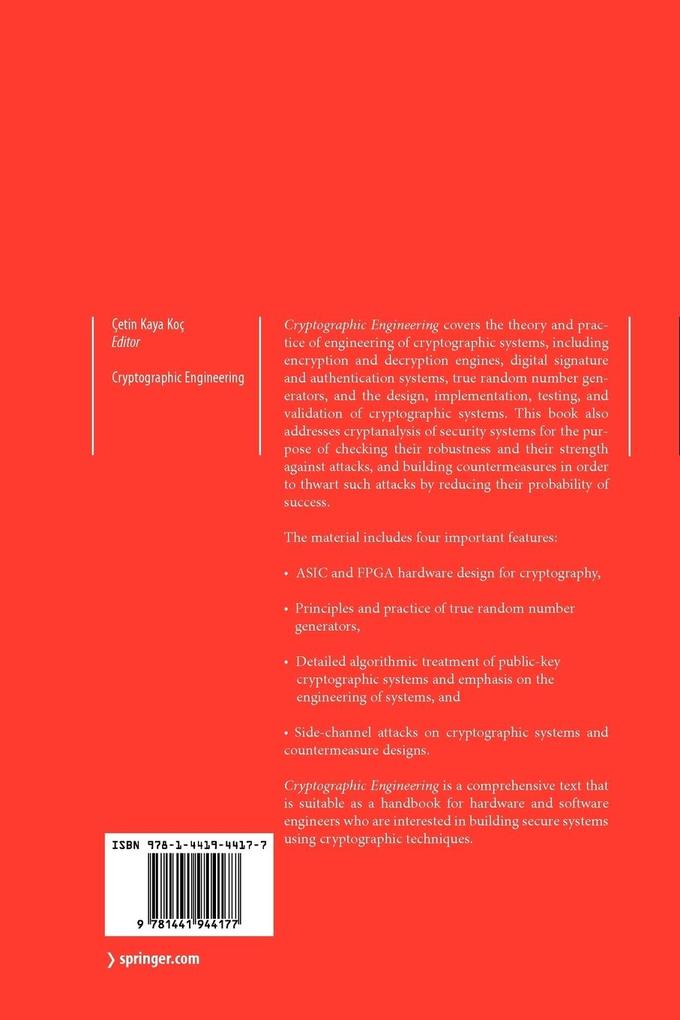 Weitere Ansicht: Cryptographic Engineering