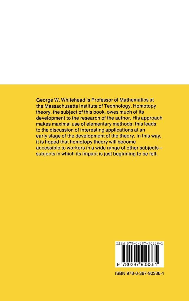 Weitere Ansicht: Elements of Homotopy Theory | George W. Whitehead