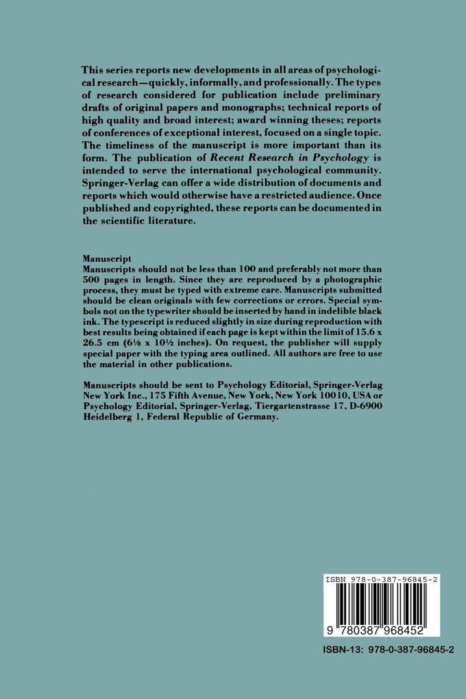 Weitere Ansicht: Psychometric Properties of Fourteen Latent Constructs from the Oregon Youth Study | Deborah N. Capaldi, Gerald R. Patterson