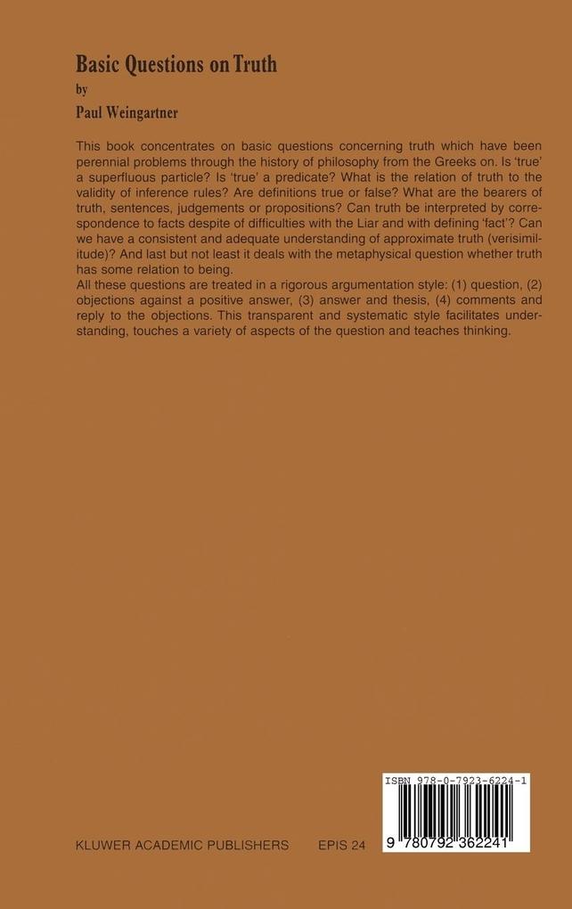 Weitere Ansicht: Basic Questions on Truth | P. Weingartner
