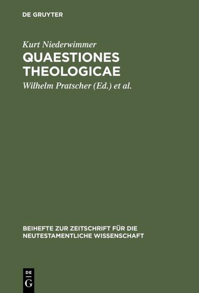Produktbild: Quaestiones theologicae | Kurt Niederwimmer