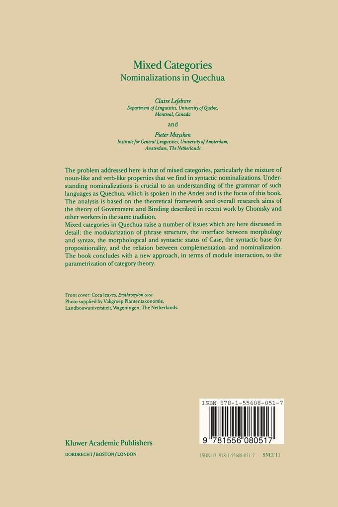 Weitere Ansicht: Mixed Categories | C. Lefebvre, P. C. Muysken