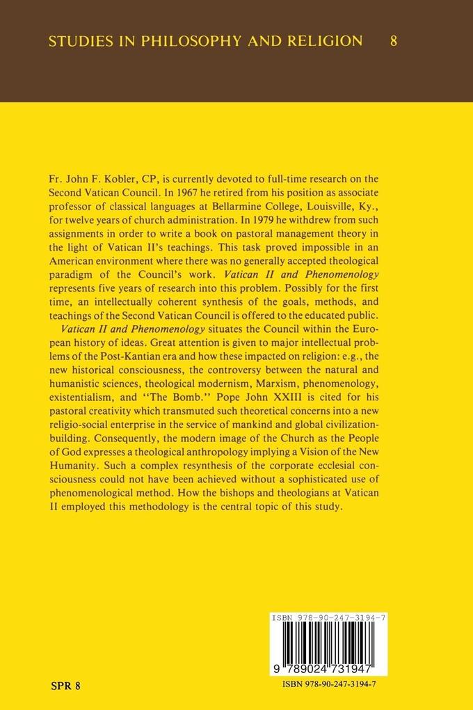 Weitere Ansicht: Vatican II and Phenomenology | J. F. Kobler