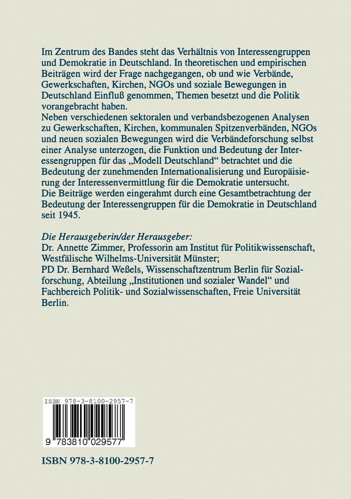 Weitere Ansicht: Verbände und Demokratie in Deutschland