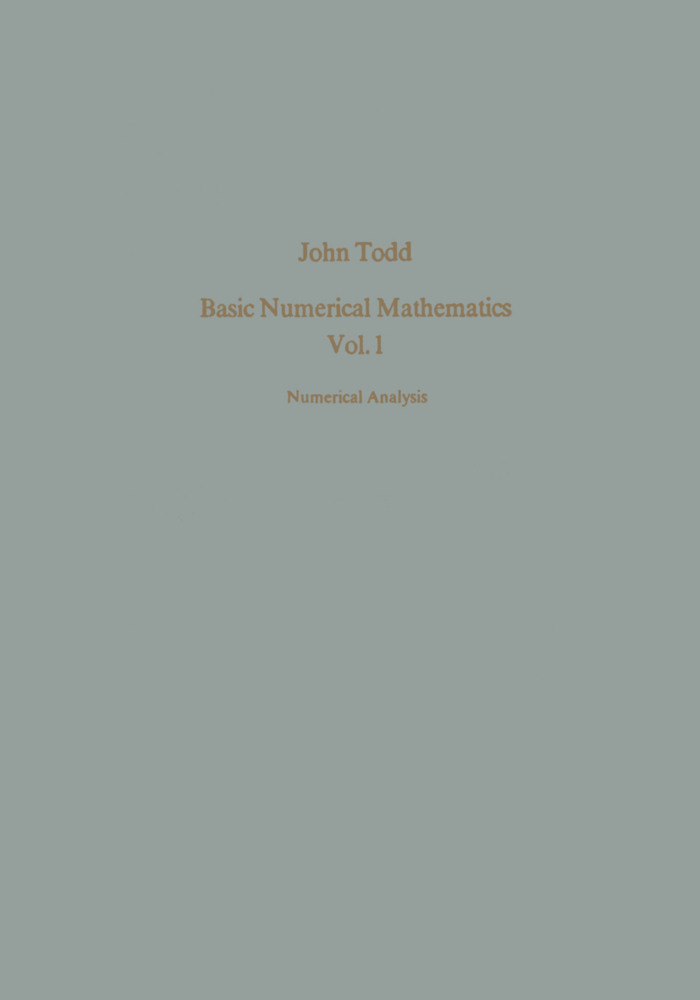 Produktbild: Basic Numerical Mathematics | J. Todd