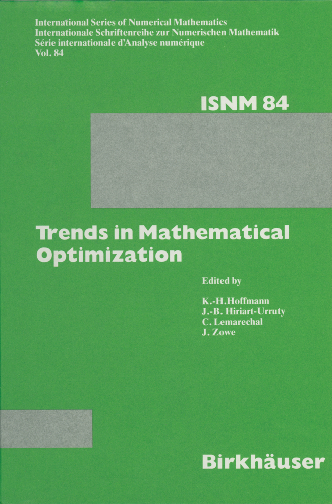Produktbild: Trends in Mathematical Optimization | K.H. Hoffmann