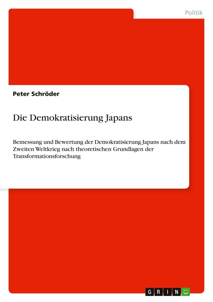 Produktbild: Die Demokratisierung Japans | Peter Schröder