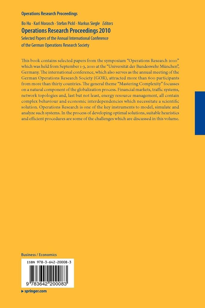 Weitere Ansicht: Operations Research Proceedings 2010