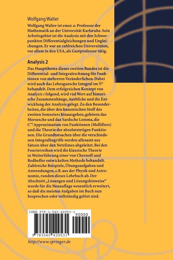 Weitere Ansicht: Analysis | Wolfgang Walter