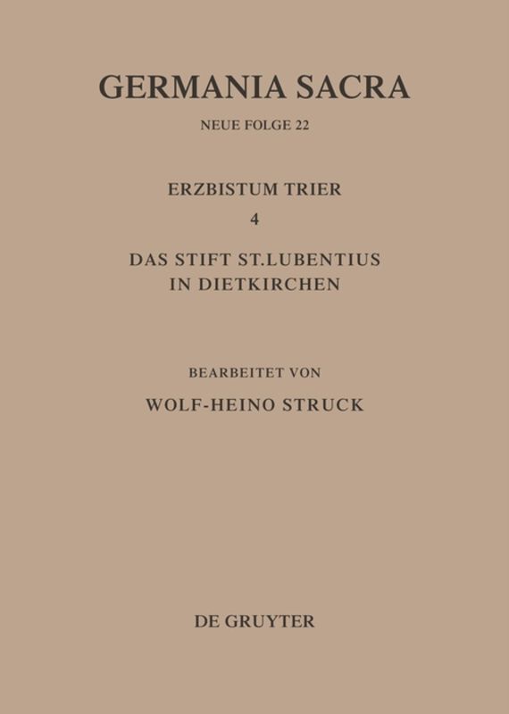 Produktbild: Die Bistümer der Kirchenprovinz Trier. Das Erzbistum Trier 4. Das Stift St. Lubentius in Dietkirchen
