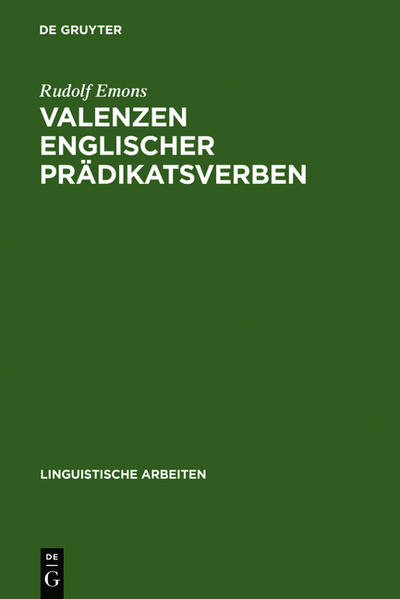 Produktbild: Valenzen englischer Prädikatsverben | Rudolf Emons
