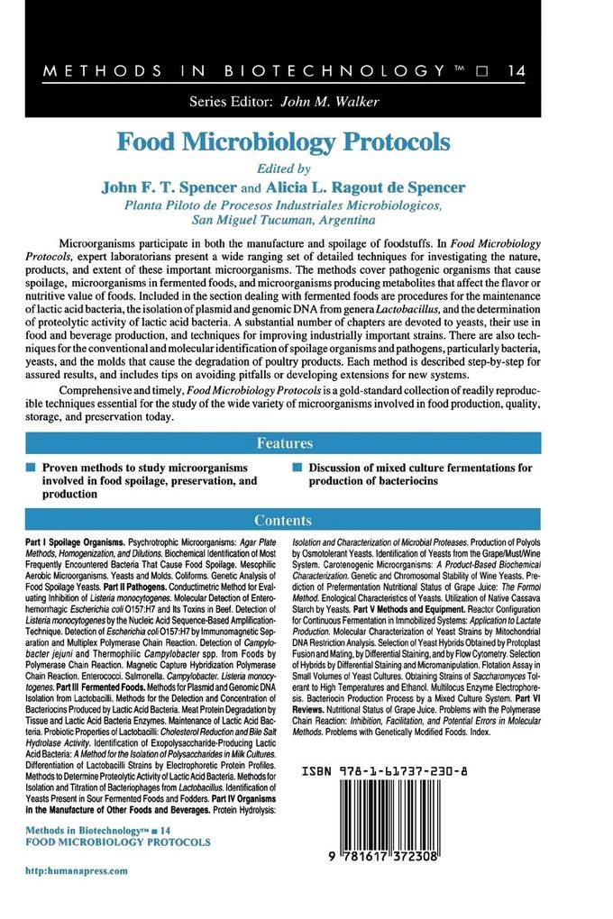 Weitere Ansicht: Food Microbiology Protocols