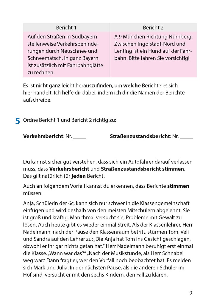 Weitere Ansicht: Bericht. Aufsatz 5.-7. Klasse | Gerhard Widmann