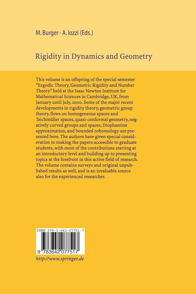 Weitere Ansicht: Rigidity in Dynamics and Geometry