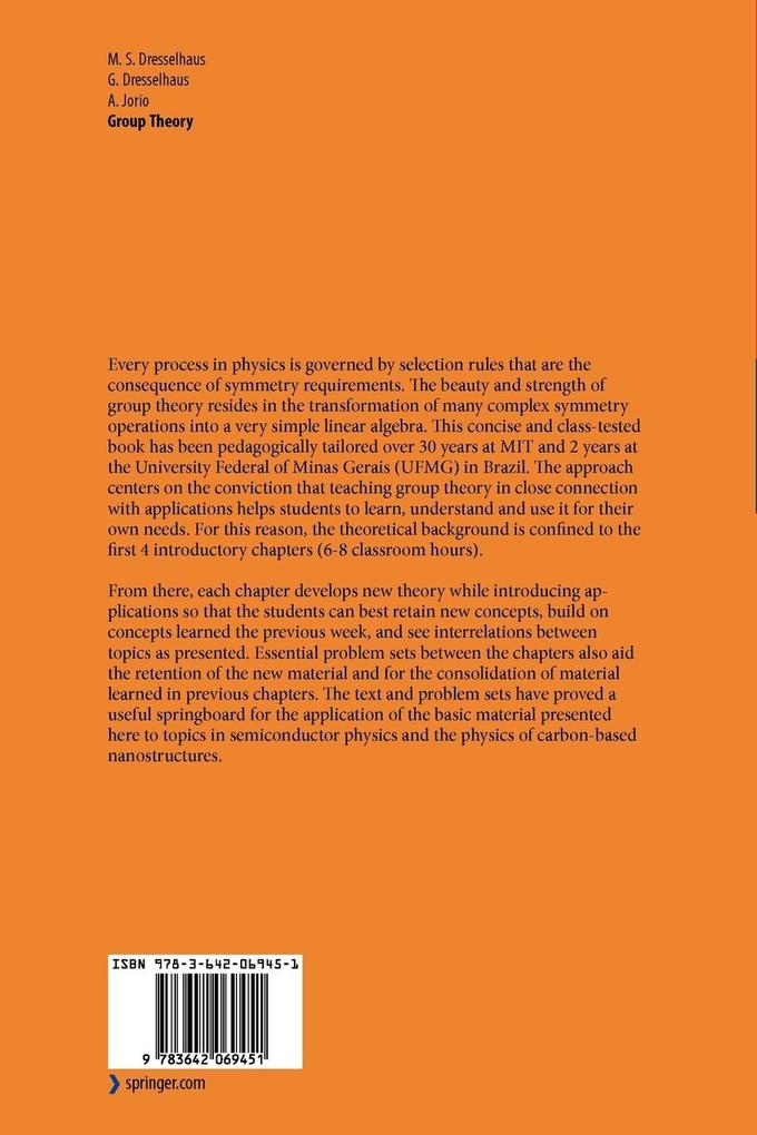 Weitere Ansicht: Group Theory | Gene Dresselhaus, Ado Jorio, Mildred S. Dresselhaus