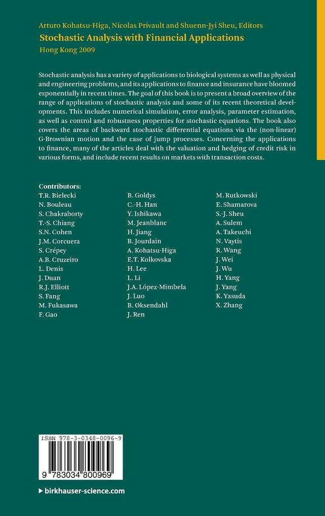 Weitere Ansicht: Stochastic Analysis with Financial Applications