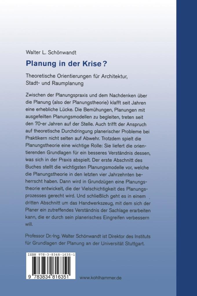Weitere Ansicht: Planung in der Krise? | Walter Schönwandt