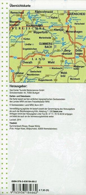 Weitere Ansicht: NRW-Wanderkarte 31. Oberbergisches Talsperrenland 1 : 25.000 | Geobasisdaten: Land NRW