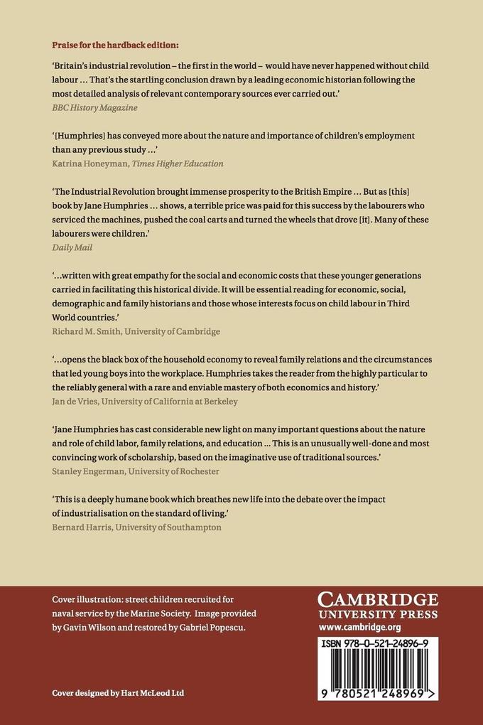 Weitere Ansicht: Childhood and Child Labour in the British Industrial Revolution | Jane Humphries