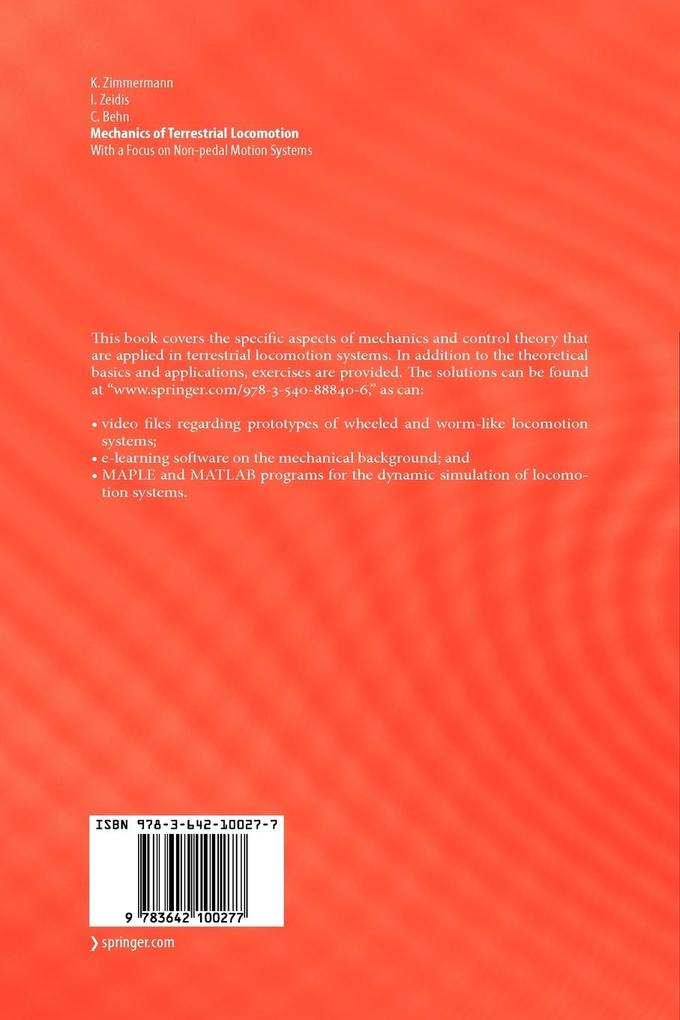 Weitere Ansicht: Mechanics of Terrestrial Locomotion | Carsten Behn, Igor Zeidis, Klaus Zimmermann