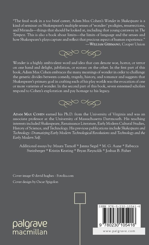 Weitere Ansicht: Wonder in Shakespeare | A. Cohen