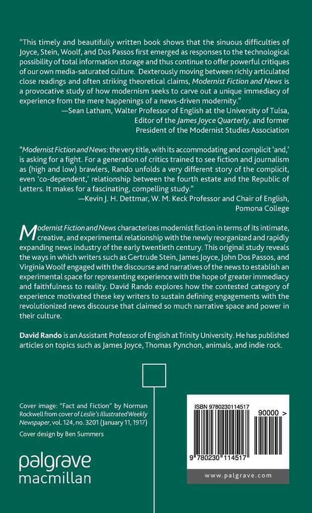 Weitere Ansicht: Modernist Fiction and News | D. Rando