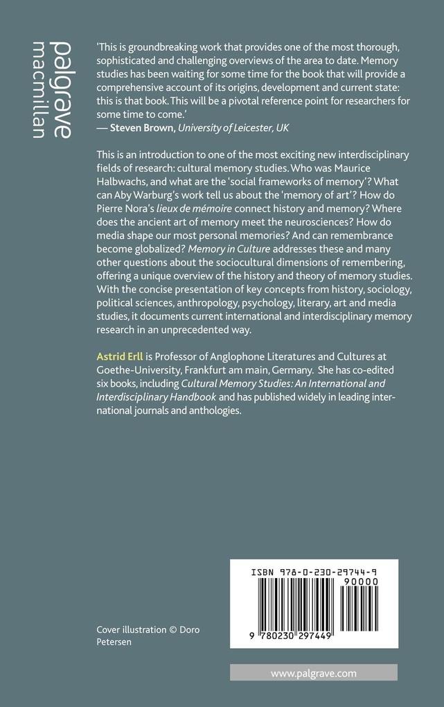 Weitere Ansicht: Memory in Culture | A. Erll, Astrid Erll