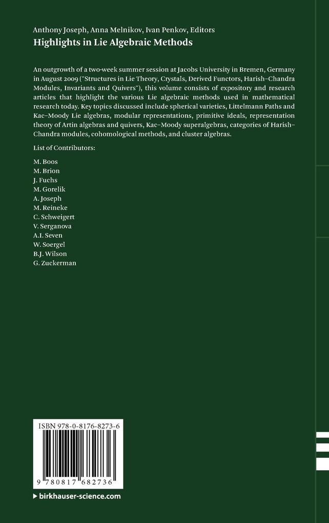 Weitere Ansicht: Highlights in Lie Algebraic Methods