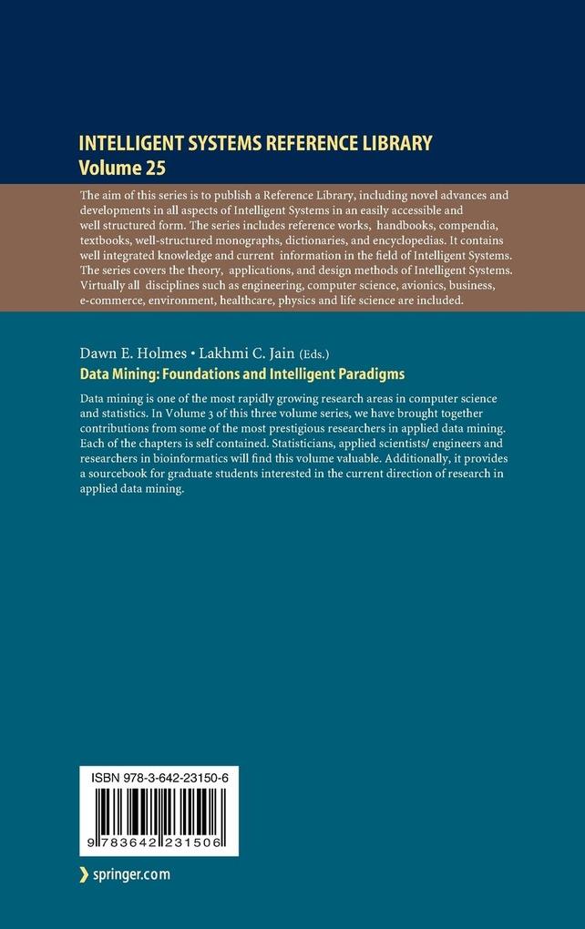 Weitere Ansicht: Data Mining: Foundations and Intelligent Paradigms